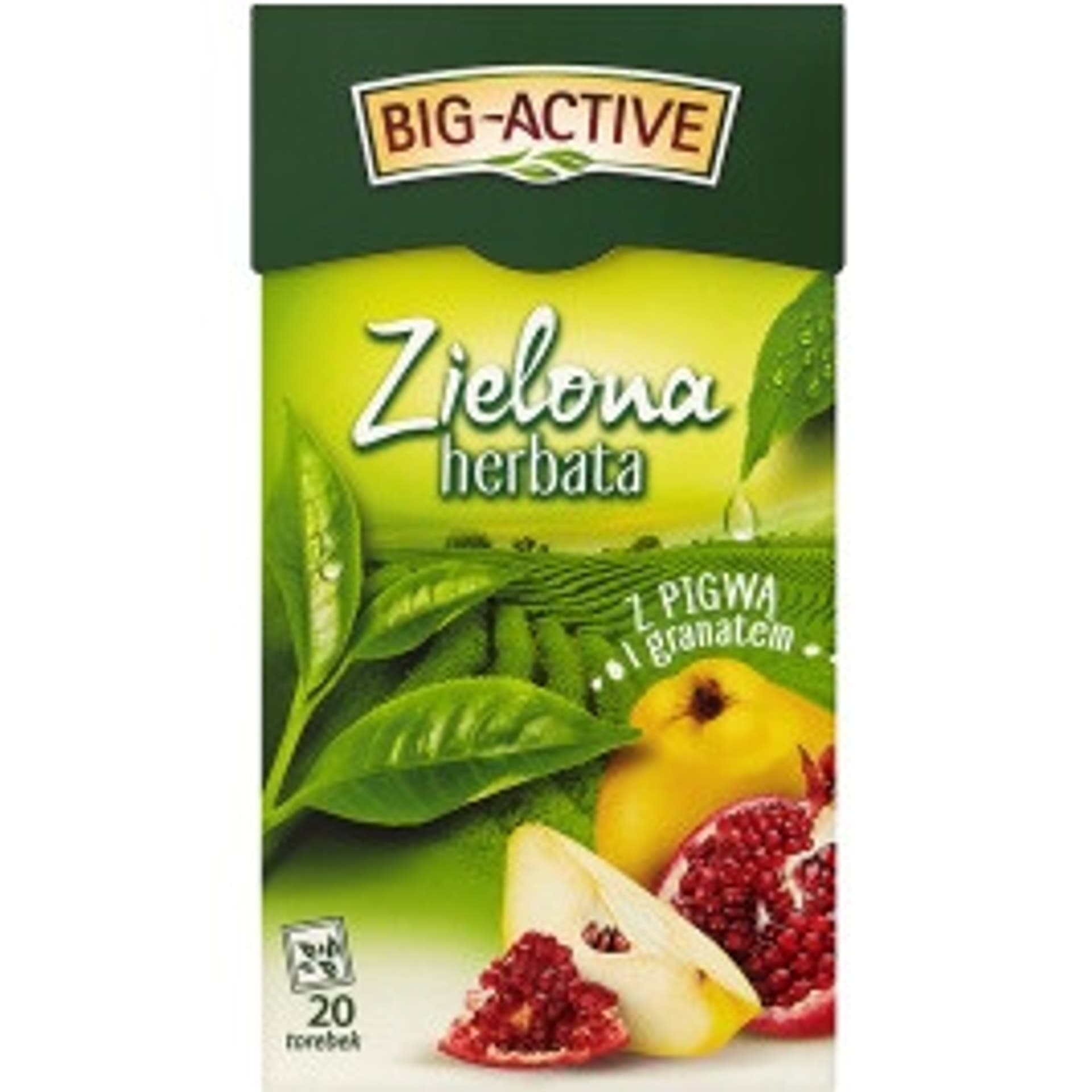 Herbata BIG-ACTIVE zielona (20 torebek) PIGWA-GRANAT