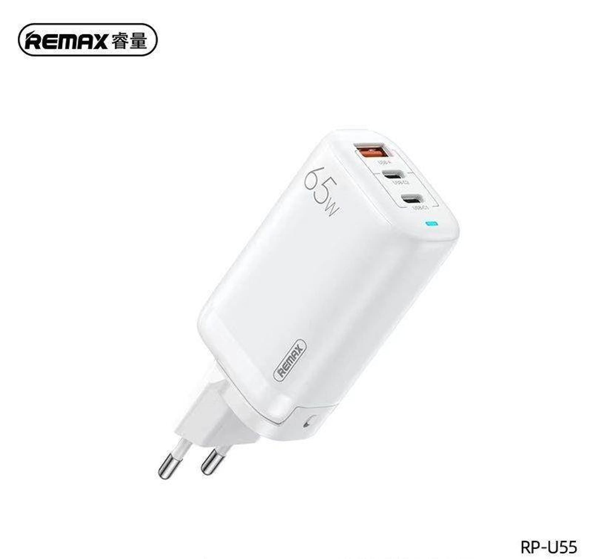 ŁAD SIEC REMAX LIGIL GAN WHITE RP-U55 65W PD QC 2xUSB-C + 1xUSB