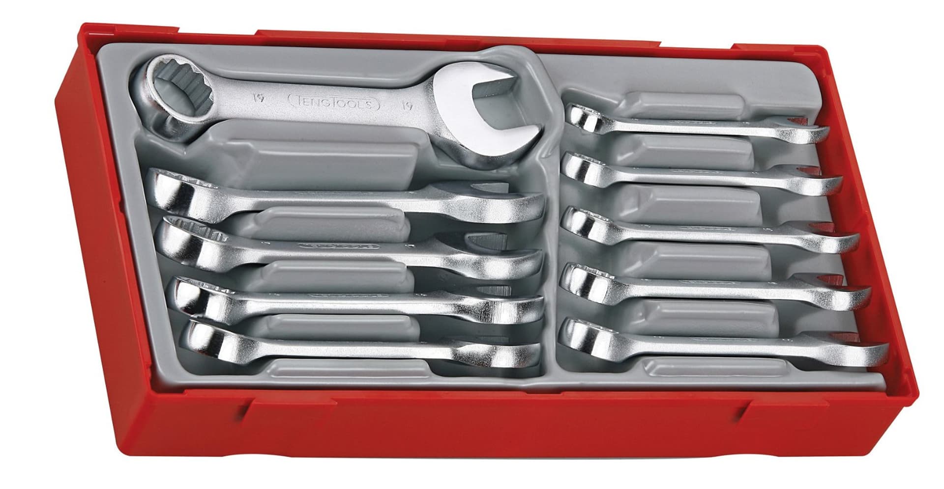 Zestaw kluczy płasko-oczkowych krótkich 10 szt. TENGTOOLS TT6010M