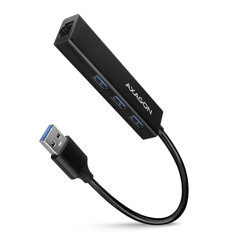 Karta sieciowa HMA-GL3A 3x USB-A + GLAN, USB3.2 Gen 1 hub, metalowy, 20cm USB-A kabel