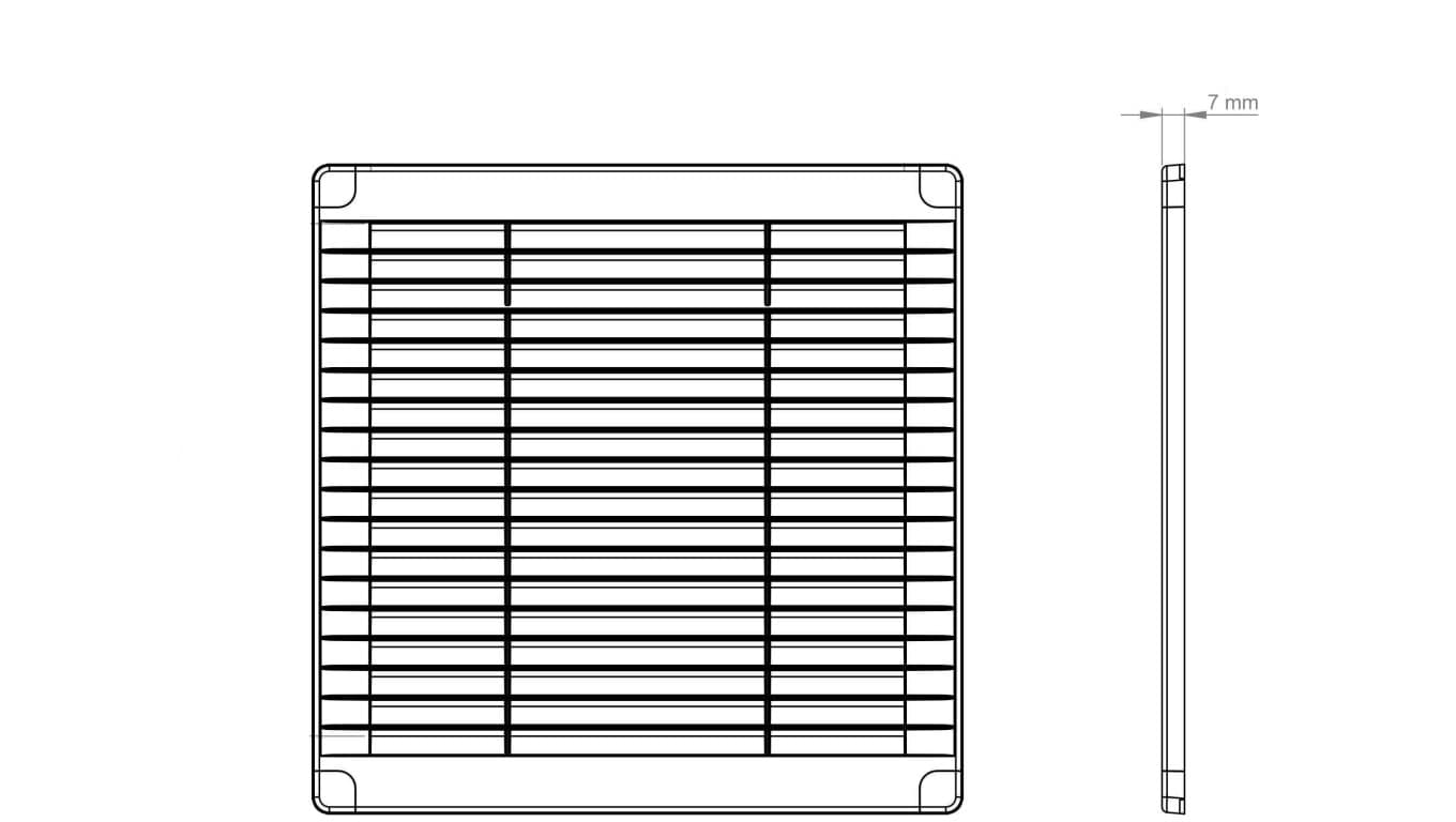 Kratka z zaślepkami 250x250 brąz 02-324