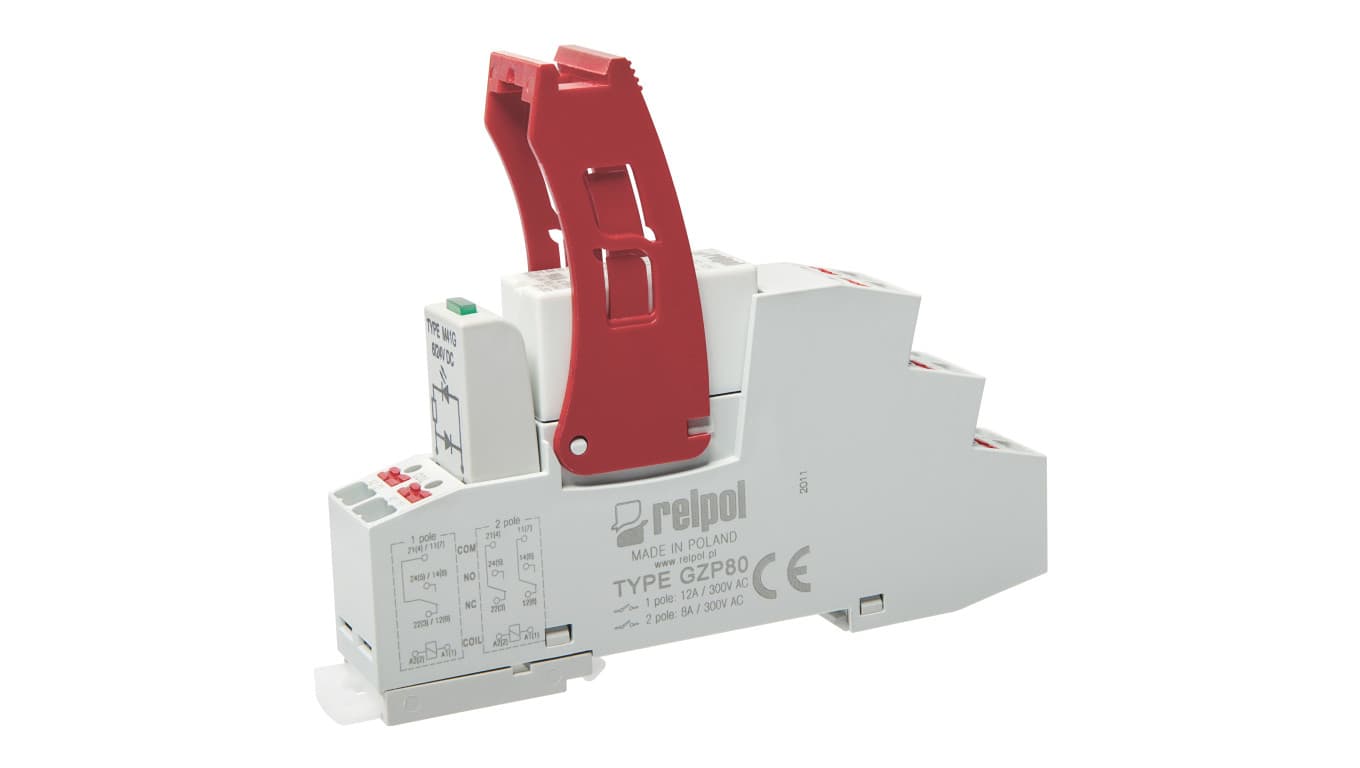 Relpol Przekaźnik Interfejsowy Push-in 2P 230VAC 8A AgNi PI84-230AC-M93G-PS-2012 864835 864835