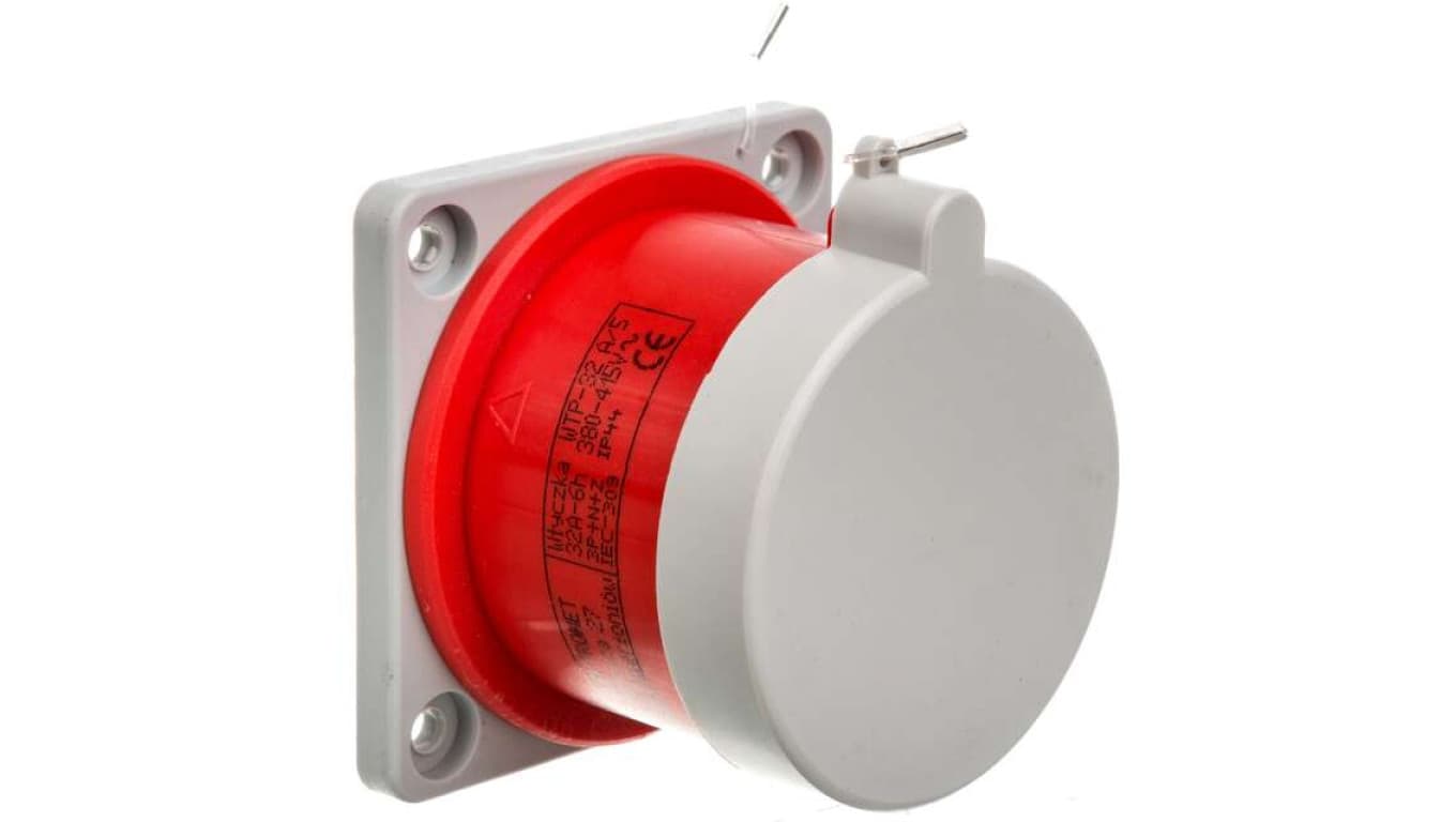 Elektromet Wtyczka tablicowa prosta 32A 3P+N+Z 400V czerwona IP44 WTP 32 5 z uszczelką 922037 922037