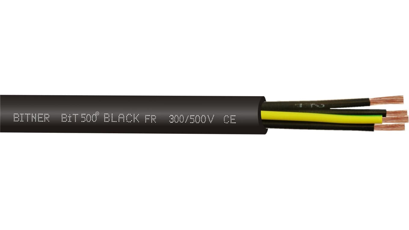 Przewód sterowniczy BiT 500 BLACK FR 300/500V 5x1,0 SB1867 /bębnowy/