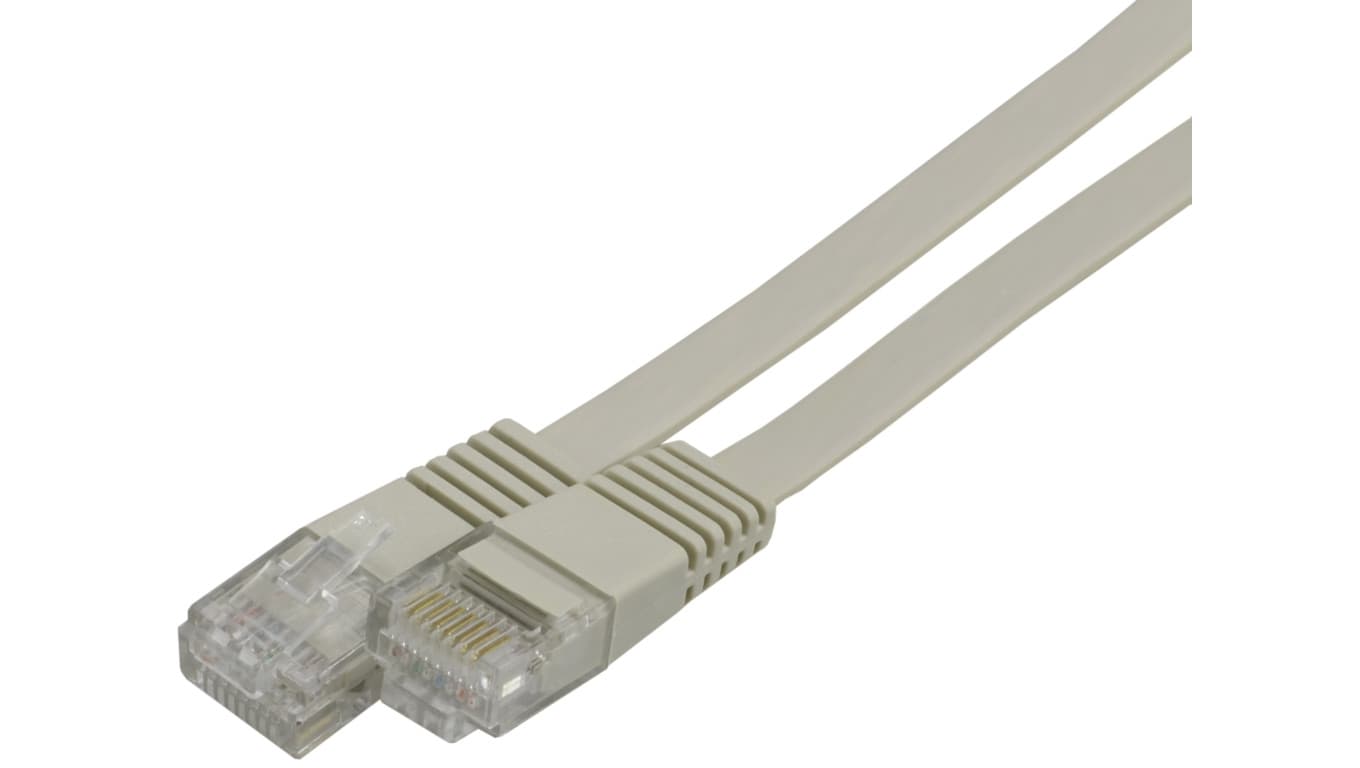 Patchcord UTP kat.6 kabel sieciowy LAN 2x RJ45 płaski szary 5m NEKU