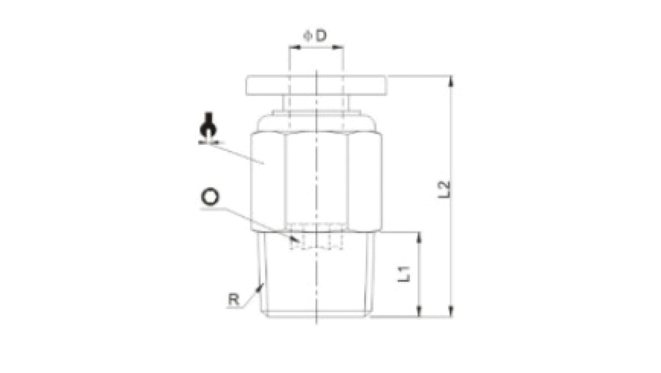 Złączka wtykowa prosta mosiężna niklowana do węża 6, gwint zewnętrzny stożkowy R3/8z, 123.038-6
