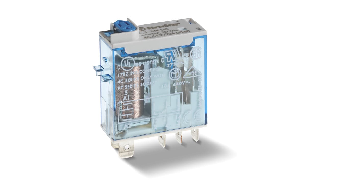 Finder Przekaźnik miniaturowy przemysłowy do gniazd serii 97.x1 1P 16A 24V DC, wykonanie TRAKCYJNE PKP 46.61.9.024.4000T 46.61.9.024.4000T