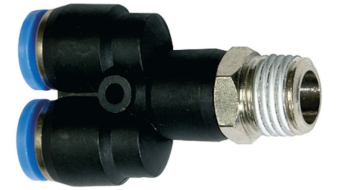 Trójnik wtykowy Y z tworzywa sztucznego do węża 6, gwint metryczny M6z, 134.006-6