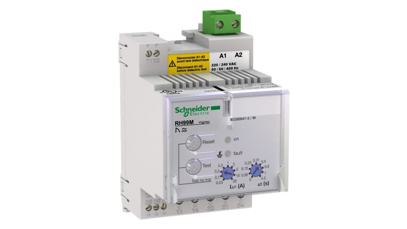Schneider Electric Przekaźnik różnicowy RH99M z ręcznym zerowaniem 0,03...30A 0...4,5 s 240 V 56173 56173