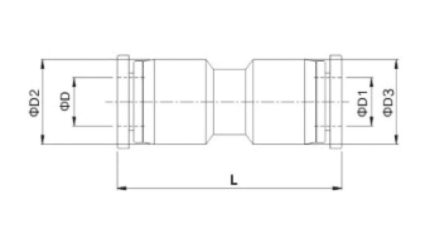 Złączka wtykowa przelotowa z tworzywa sztucznego do węża 15,135.015