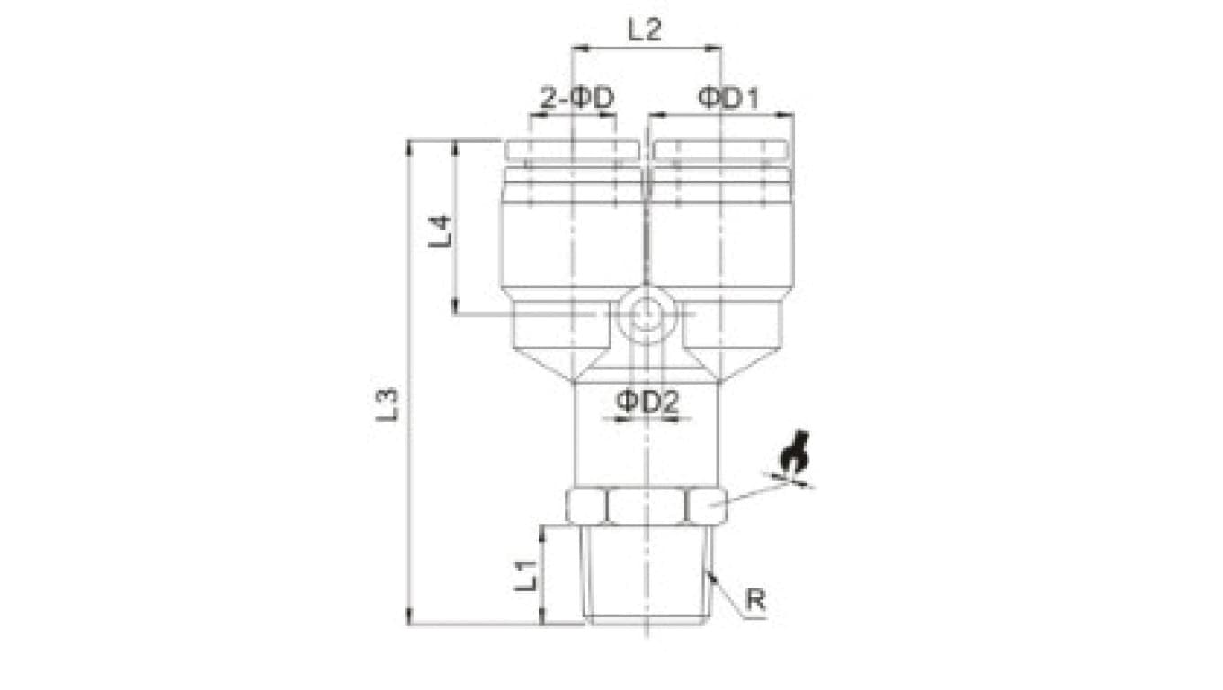 Trójnik wtykowy Y z tworzywa sztucznego do węża 6, G1/4z, 133.014-6
