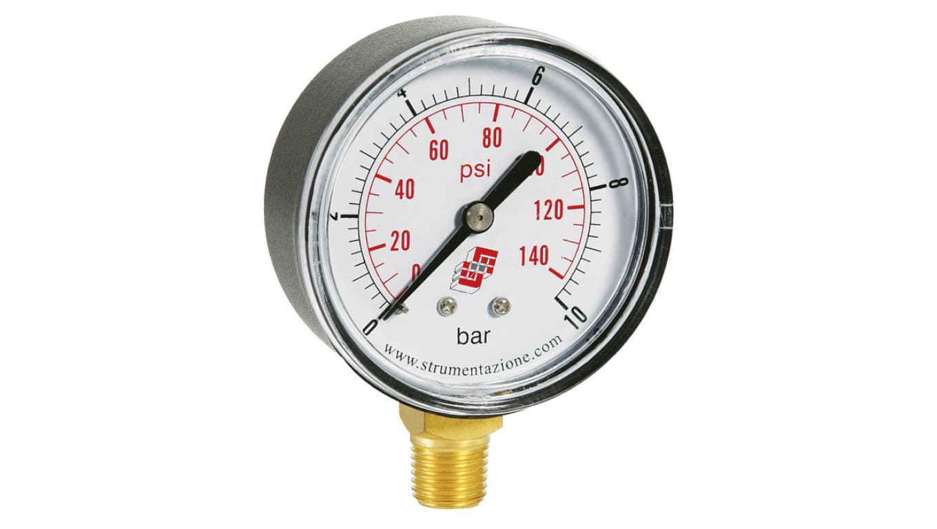 Manometr standardowy z przyłączem dolnym, śr. 63mm, 0-6bar, G1/4, M63R.PL006G14