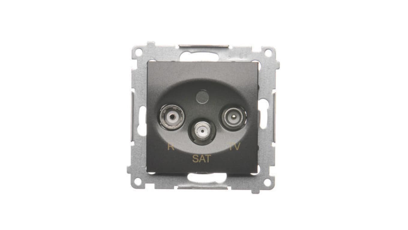 Kontakt Simon Simon 54 Gniazdo antenowe R-TV-SAT przelotowe (moduł) czarny mat DASP.01/49 DASP.01/49