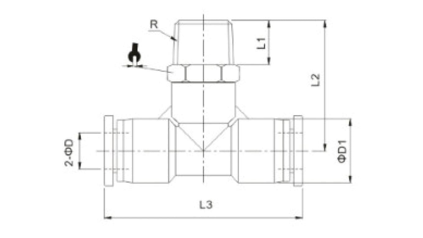Trójnik wtykowy T z tworzywa sztucznego do węża 10, G1/2z, 131.012-10