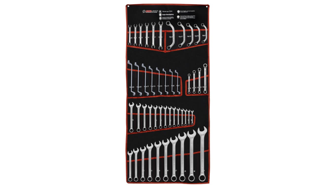 Klucze płasko-oczkowe 6-32mm komplet 47 sztuk MAR-POL