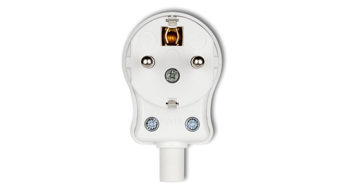 Karlik elektrotechnik WTYCZKI Wtyczka kątowa UNI-SCHUKO, skręcana biały WK-1us WK-1us