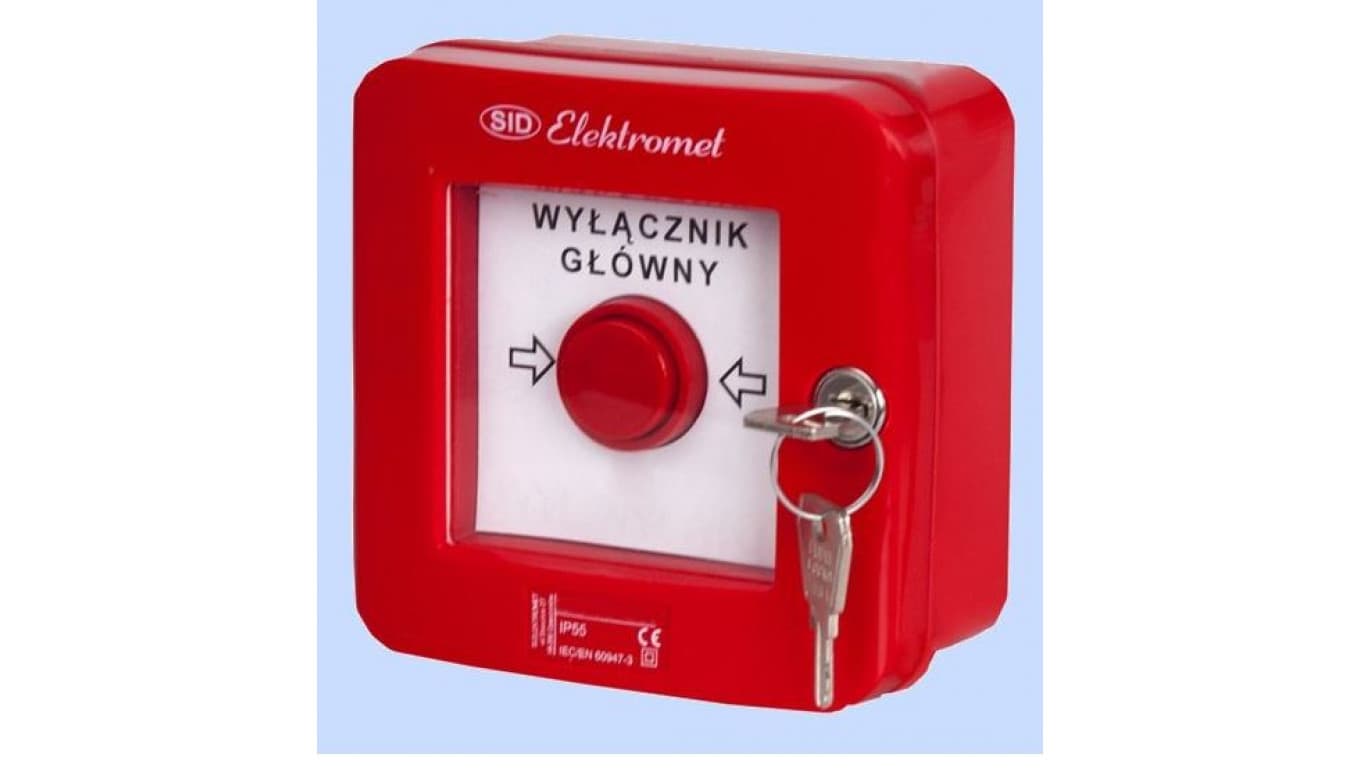 elektromet Wyłącznik alarmowy z zamkiem 2Z 2R 12A /WYŁĄCZNK GŁÓWNY/ IP55 WGZ-4s 921493 921493