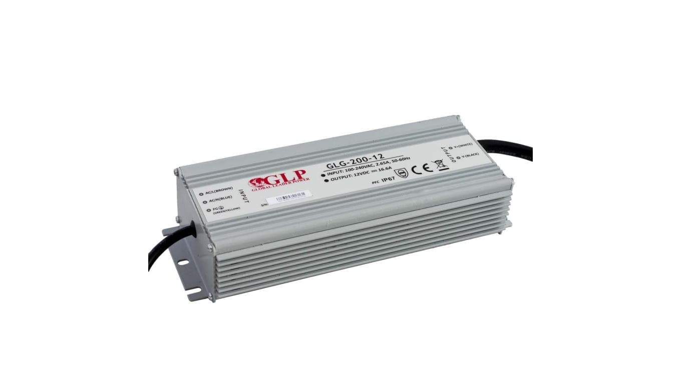GLP ZASILACZ LED GLP 200W 12V IP67 Z FILTREM PFC LUX00432