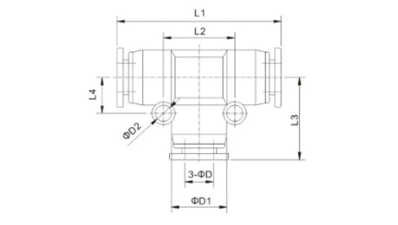 Trójnik wtykowy T redukcyjny z tworzywa sztucznego do węża 2x14/1x12, 138.1412