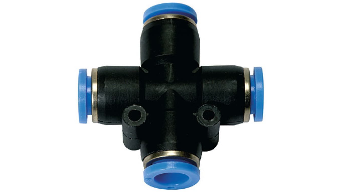 Złączka wtykowa czwórnik z tworzywa sztucznego do węża 12, 139.012