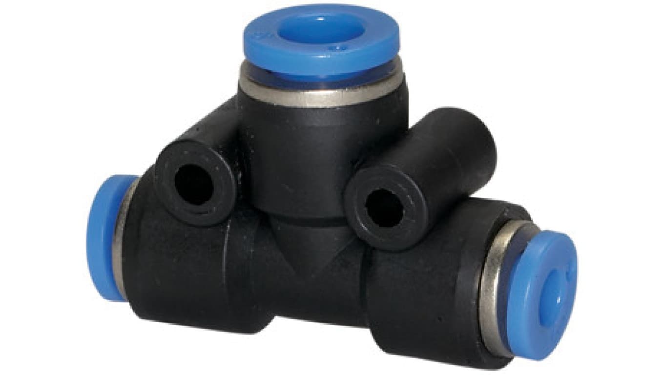 Trójnik wtykowy T redukcyjny z tworzywa sztucznego do węża 2x12/1x8, 138.1208