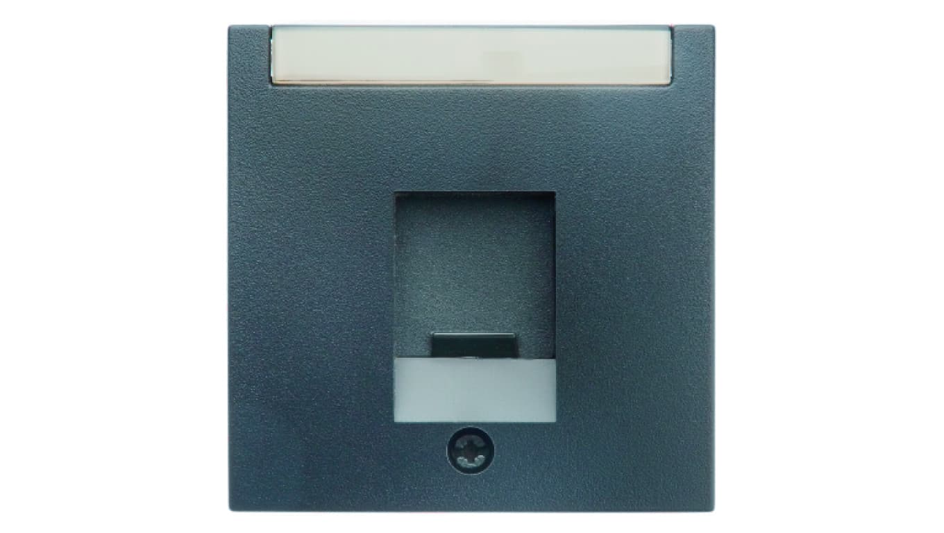 Hager Polo Berker B.1/B.3/B.7 Glas Element centralny pojedynczy z zasuwą chroniącą przed kurzem i polem opisowym antracyt 11701606 11701606