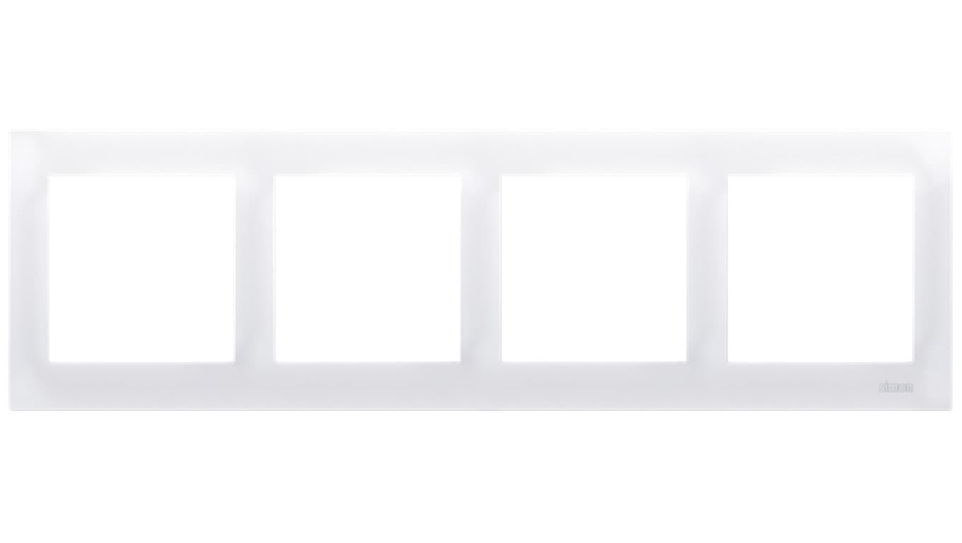 Simon 54 Premium Ramka poczwórna antybakteryjna biała /do karton-gips/ DRK4/AB11