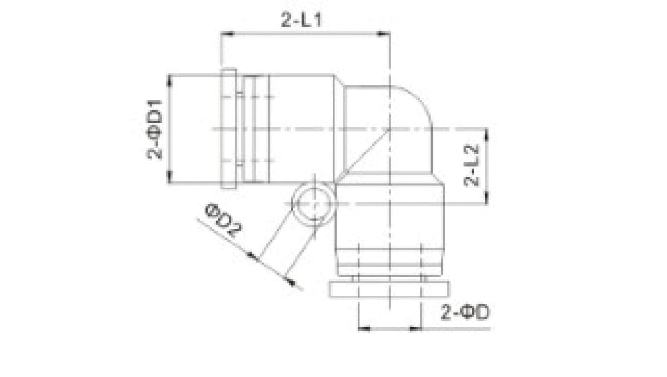 Złączka wtykowa kątowa z tworzywa sztucznego do węża 12,137.012