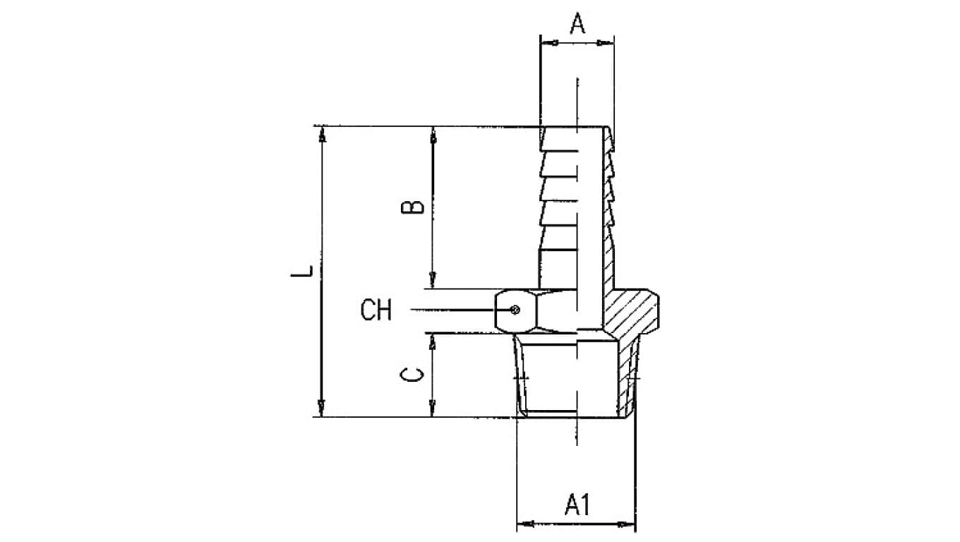Złączka mosiężna niklowana gwintowana prosta G1z do węża 25, 3040 25-1
