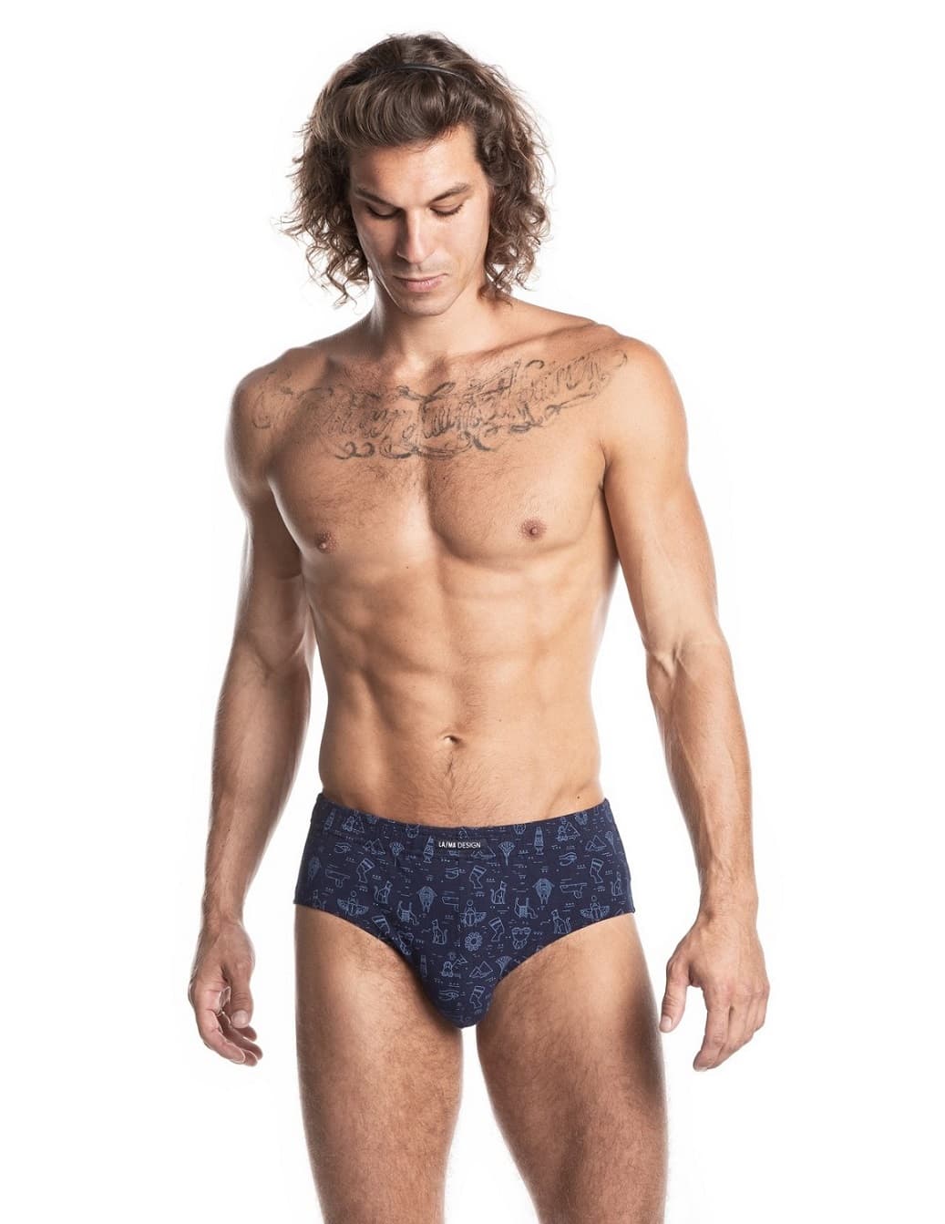 SLIPY AMA M-995 C (kolor granat - niebieski, rozmiar L)