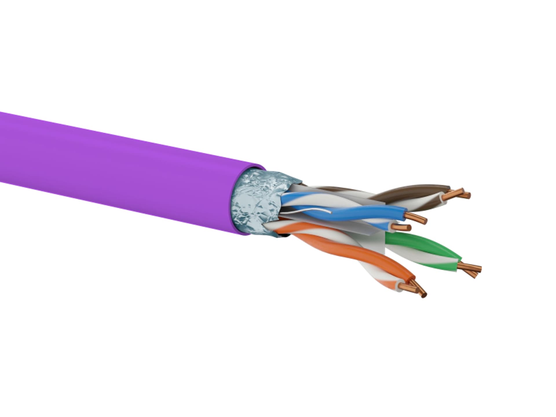 Kabel F/UTP kat.6 LSOH Dca 4x2x23AWG 500m (FIOLETOWApowłoka) 25 lat gwarancji, badanie jakości laboratorium INTERTEK (USA) ALANTEC  - ALANTEC