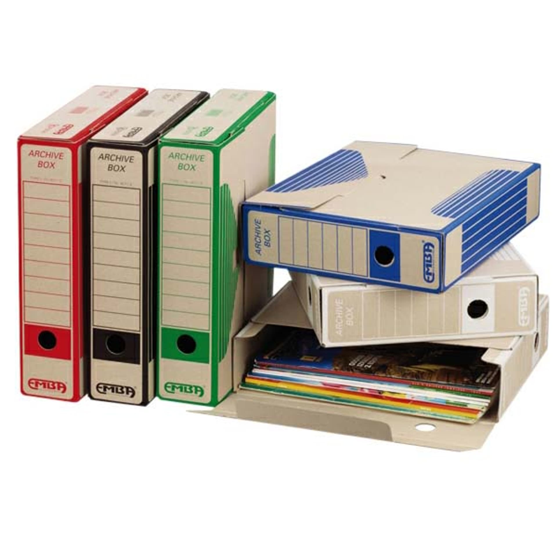 Box archiwum, A4, 75mm, czarny, Emba