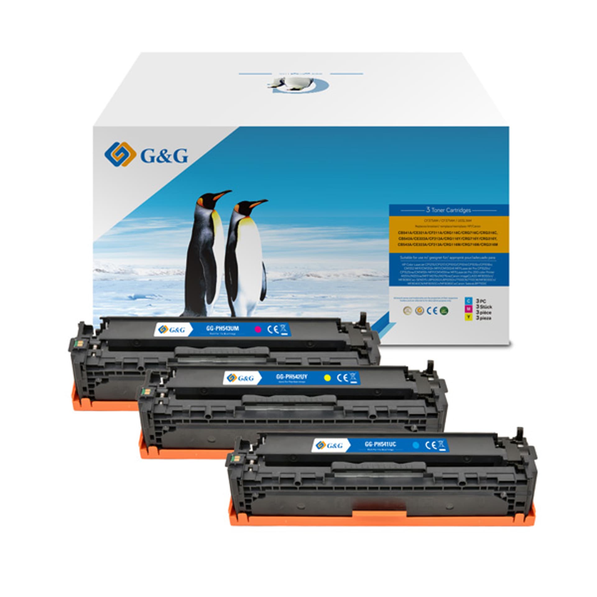G&G kompatybilny toner z CB541A, CE320A, CF210X, CRG116, CRG716, CRG316, cyan, 1400s, NT-PH541UC, HP 125A, dla HP Color Laserjet C