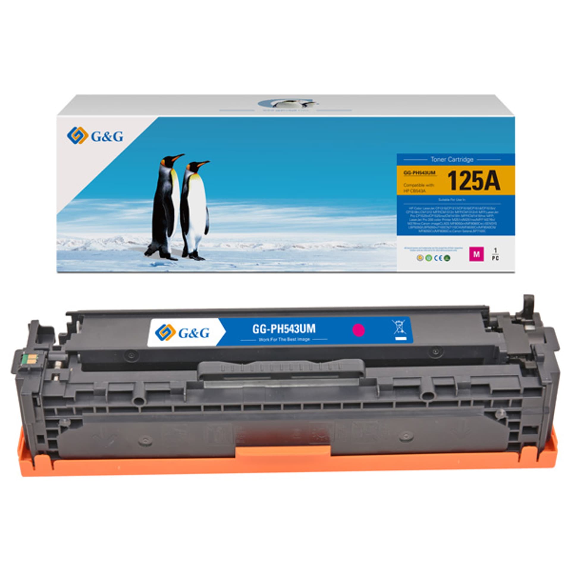 G&G kompatybilny toner z CB543A, CE320A, CF210X, CRG116, CRG716, CRG316, magenta, 1400s, NT-PH543UM, HP 125A, dla HP Color Laserje