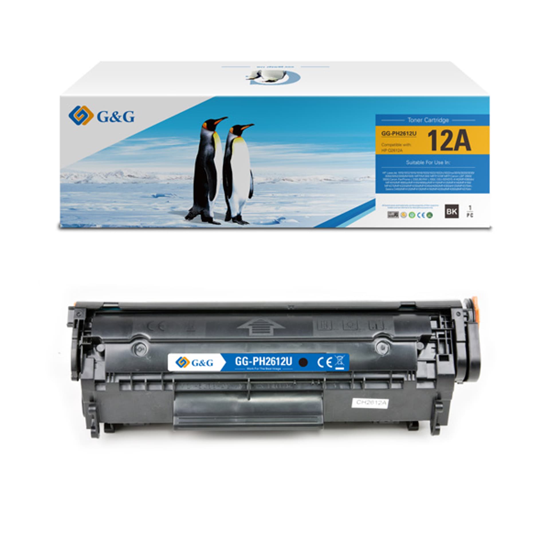 G&G kompatybilny toner z Q2612A, CRG303, CRG104, CRG703, FX10, CRG304, black, 2000s, NT-PH2612U, HP 12A, dla HP LaserJet 1010/1012