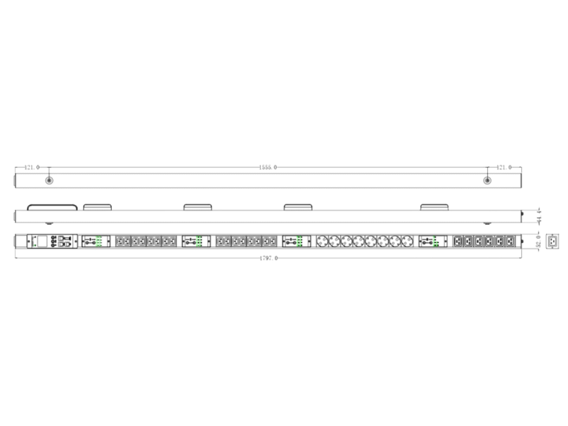 Zarządzalna listwa zasilająca RACK PIONOWA 42U 16 x IEC C13 + 6 x IEC C19 + 8 x CEE 7/5, pełna kontrolę i zarządzanie zasobami sprzętowymi online AVIZIO POWER - AVIZIO POWER