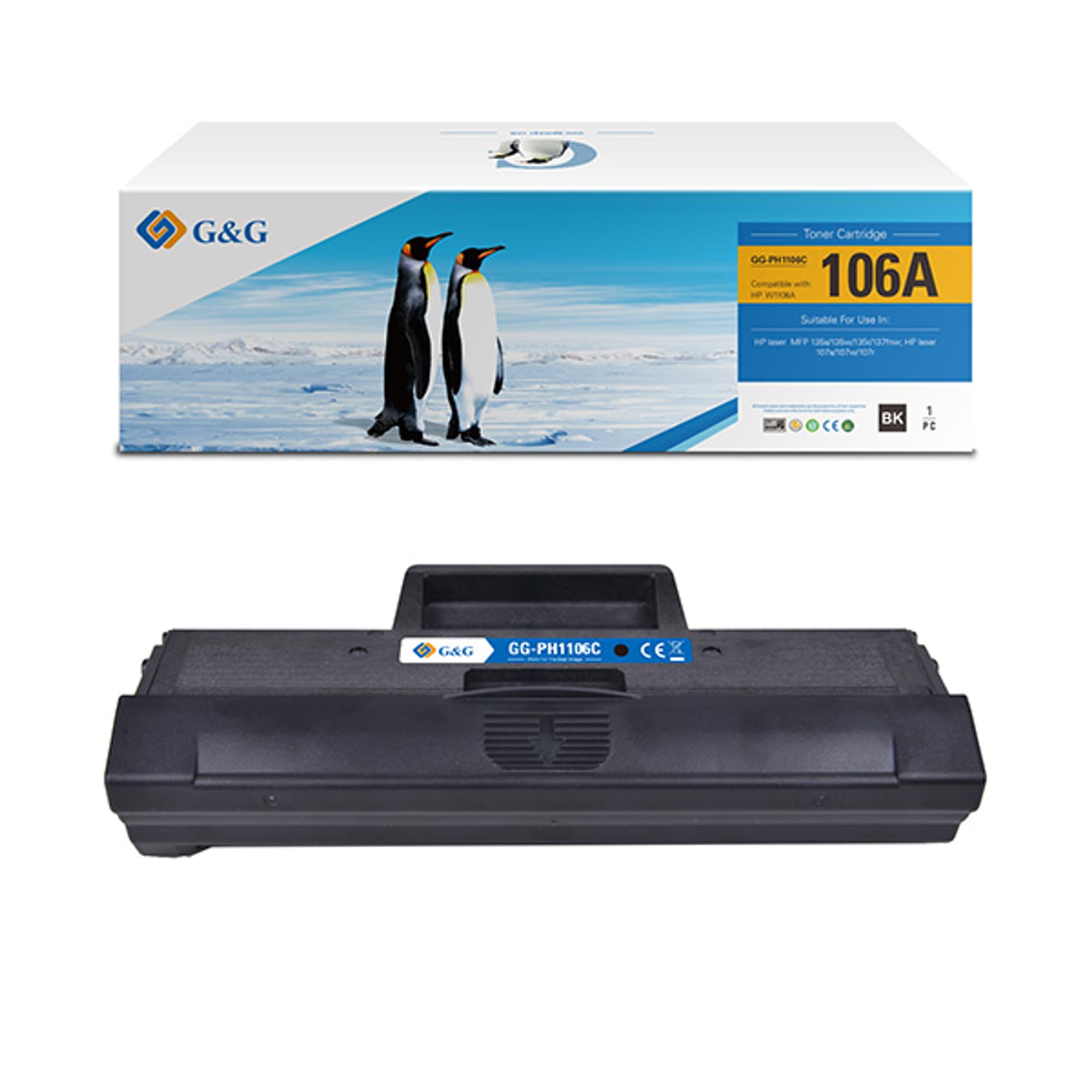 G&G kompatybilny toner z W1106A, black, 1000s, NT-PH1106, HP 106A, dla HP LaserJet  MFP 135a/135w/137fnw/107a/107w, N