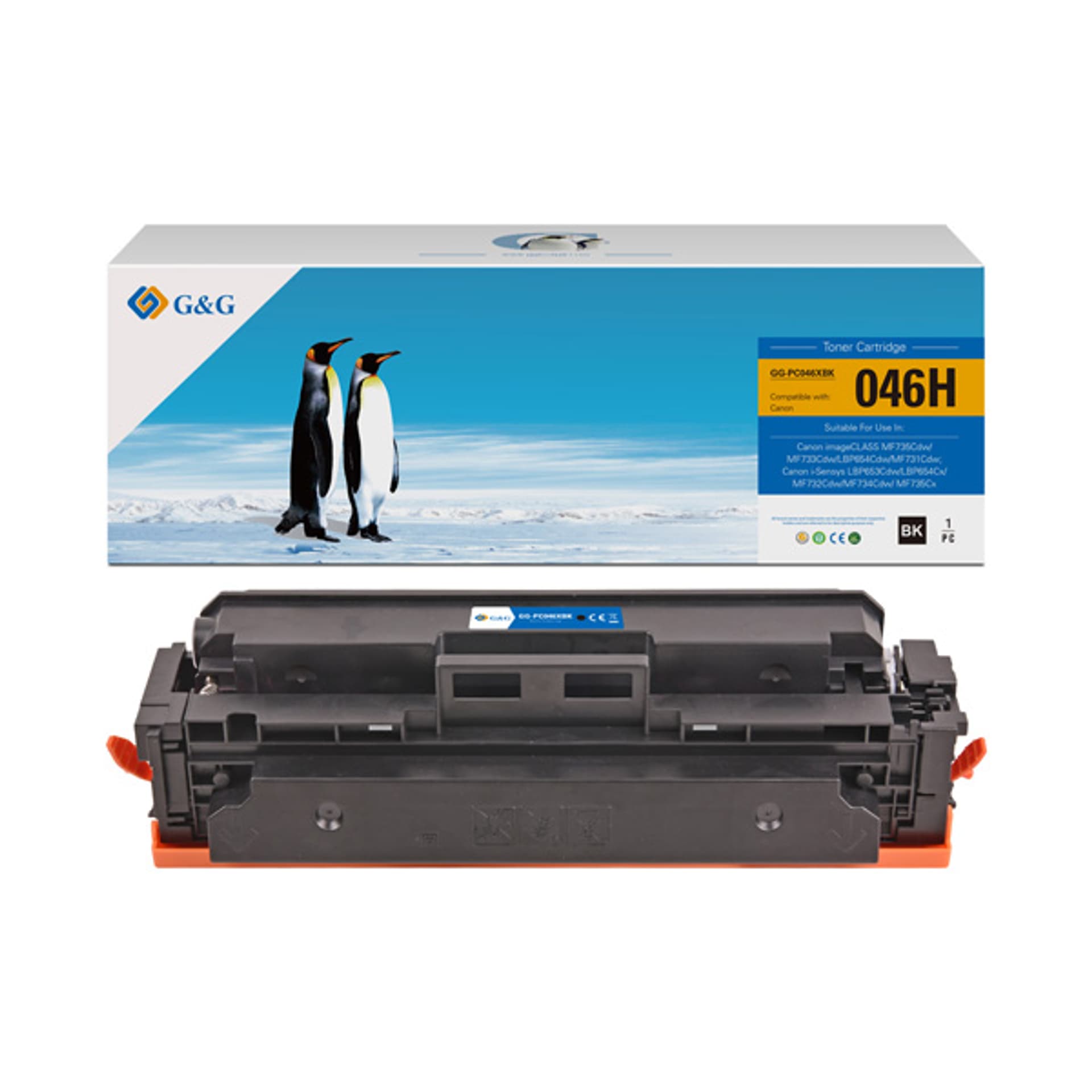 G&G kompatybilny toner z 046HBK, black, 6300s, NT-PC046XBK, high capacity, dla Canon LBP654Cx, 653Cdw, MFP735Cx, 634Cdw, 632Cdw, N
