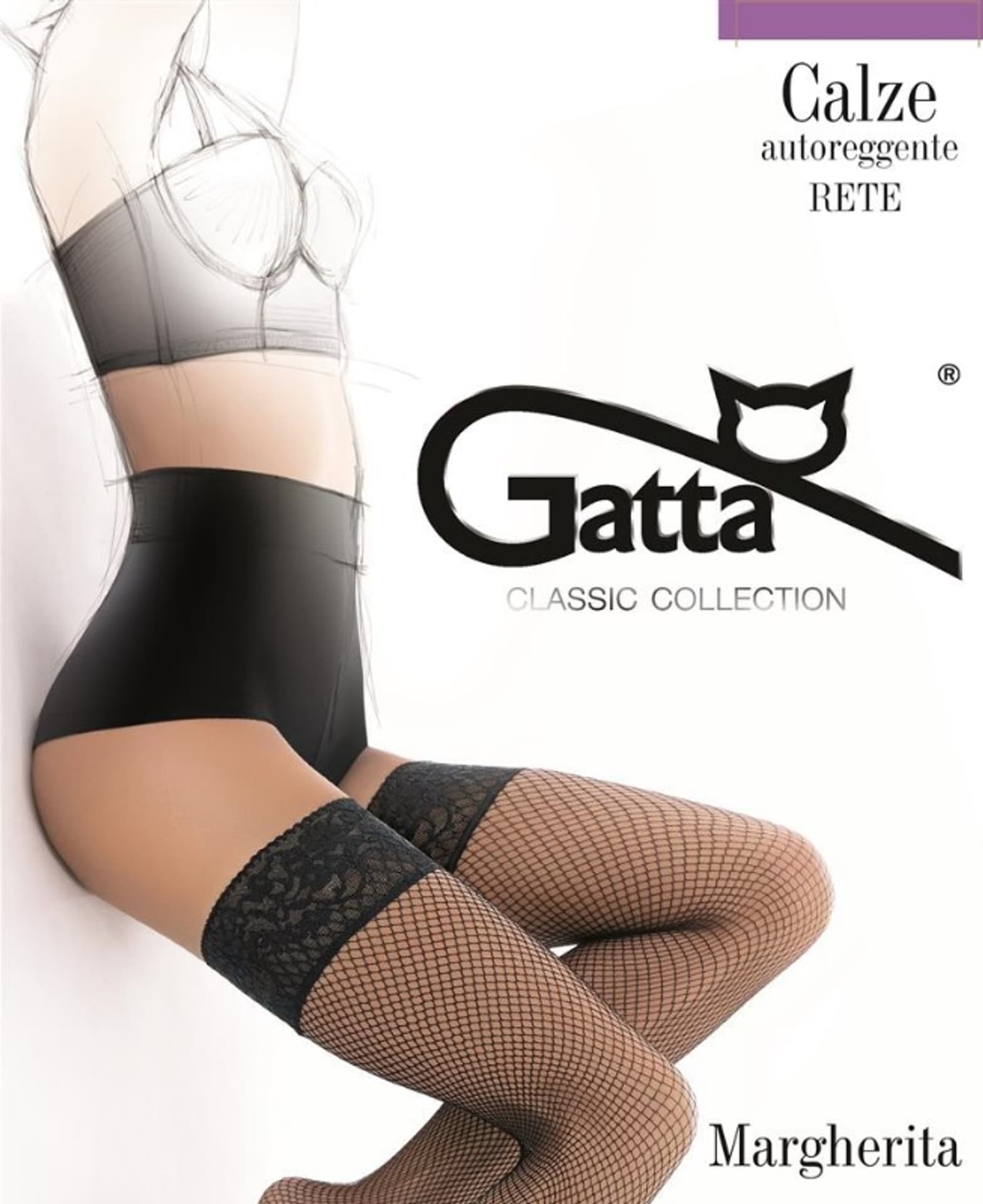 POŃCZOCHY GATTA MARGHERITA (kolor Nero, rozmiar 3/4)