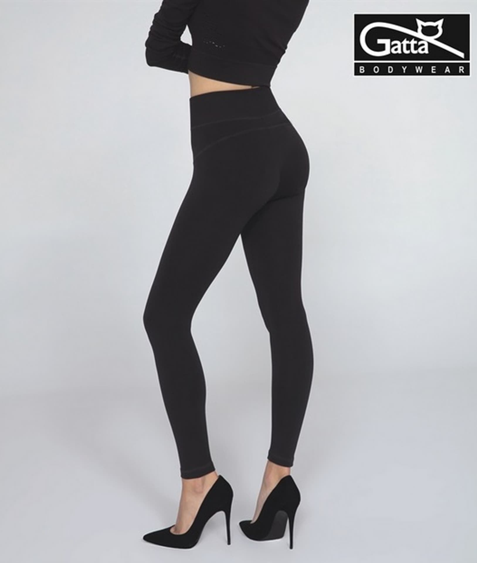 LEGGINSY GATTA SKINNY HOT HIGH WAIST (kolor black, rozmiar XL)