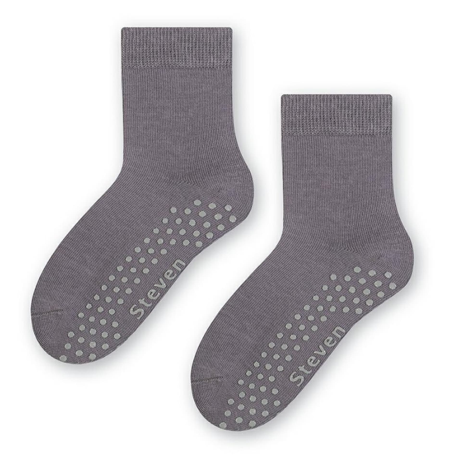 SKARPETY STEVEN 164 NIEMOWLĘCE ABS (kolor granat, rozmiar 23-25)