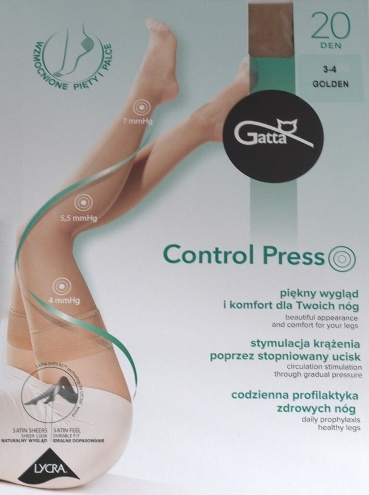 POŃCZOCHY GATTA CONTROL PRESS (kolor Nero, rozmiar 1/2)