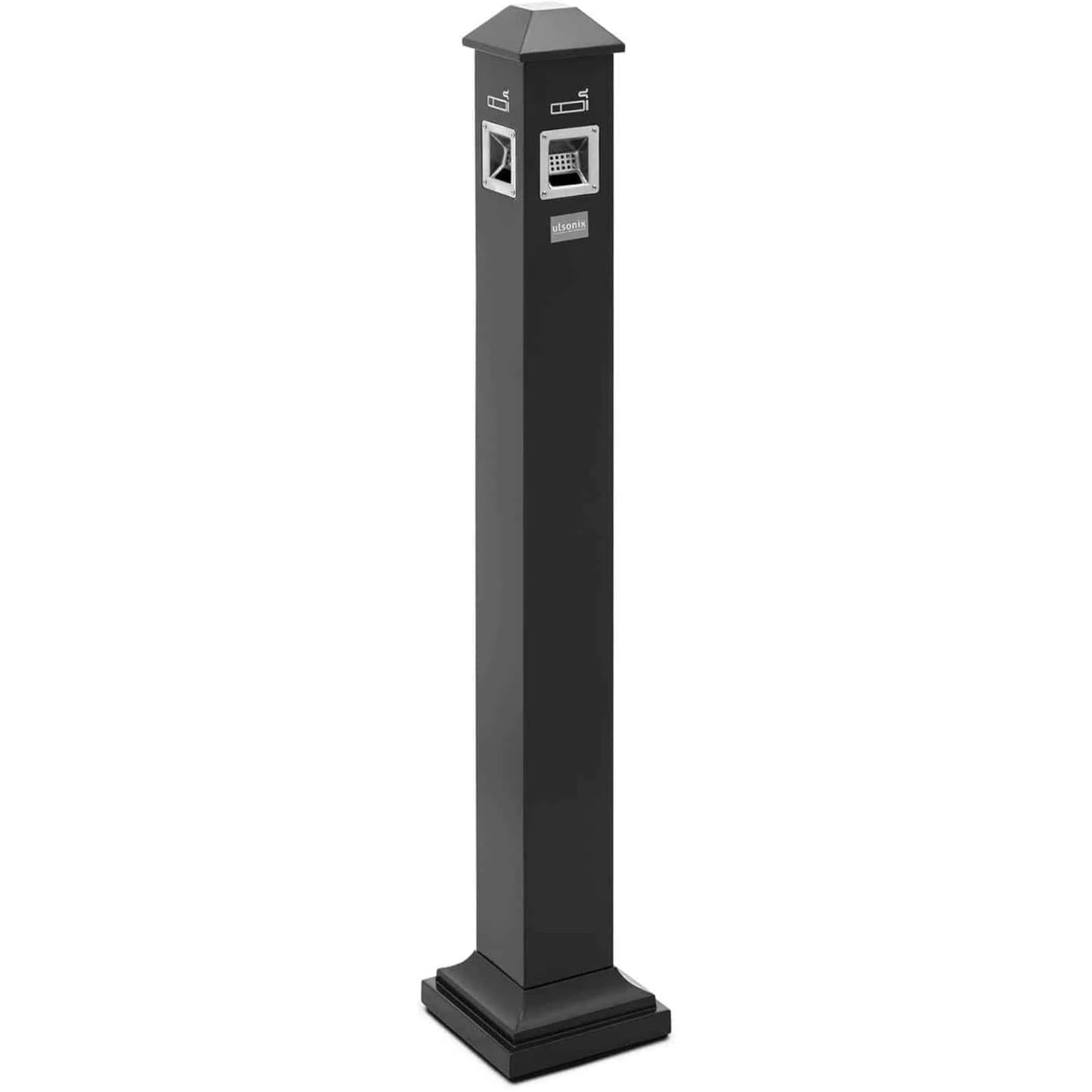 ulsonix Popielnica stojąca - z koszem na śmieci - zewnętrzna / wewnętrzna - zamykana - 21.5 x 21.5 x 120.5 cm ULX-ASHTRAY 01F