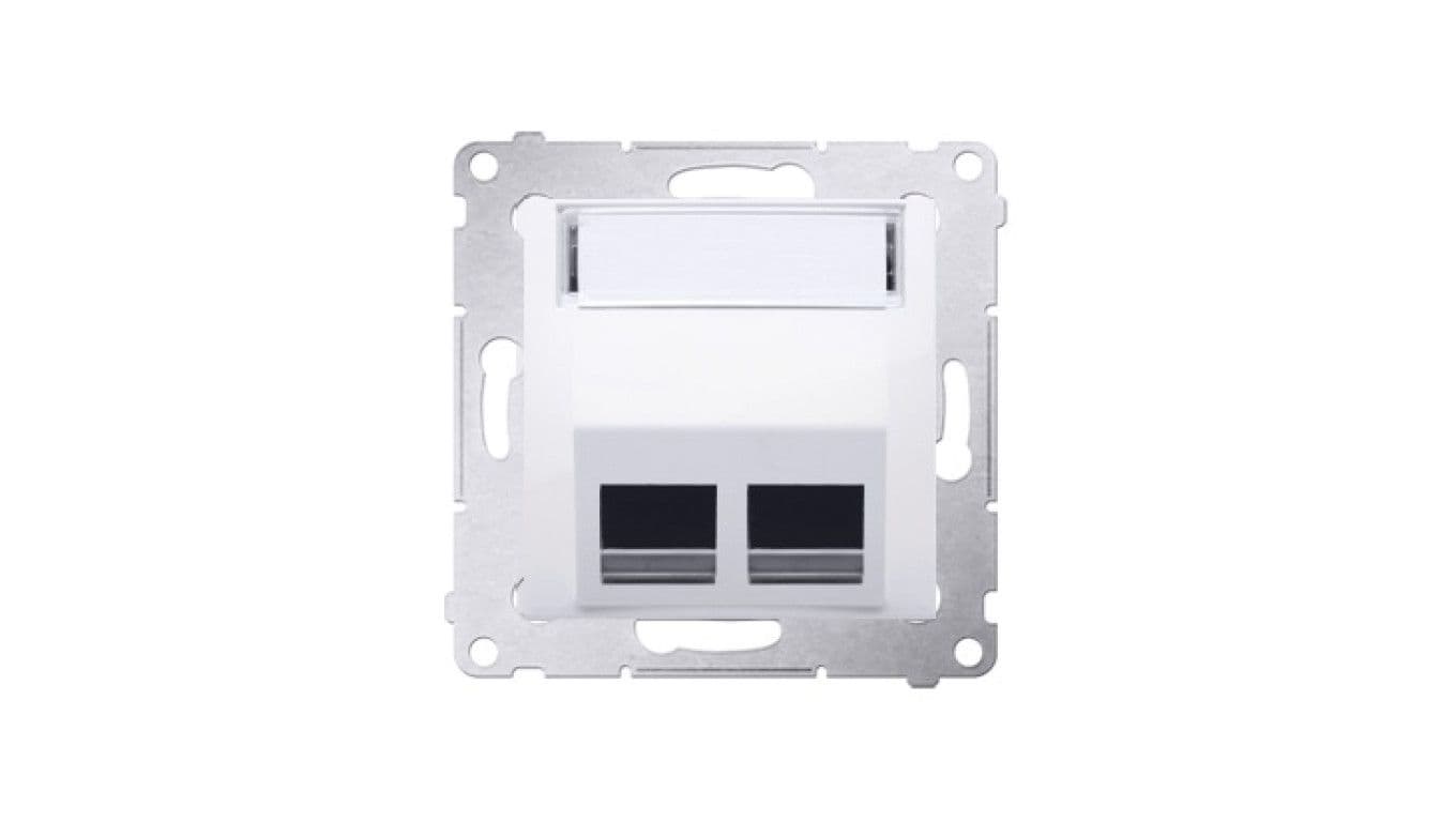 Kontakt Simon KONTAKT_SIMON Plakietka podwójnego gniazda teleinformatycznego Keystone SIMON 54 Biały DKP2S.01/11