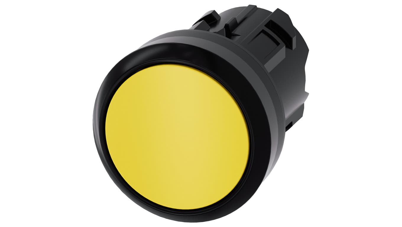 Siemens Przycisk 22mm okrągły tworzywo żółty płaski z samopowrotem 3SU1000-0AB30-0AA0 3SU1000-0AB30-0AA0