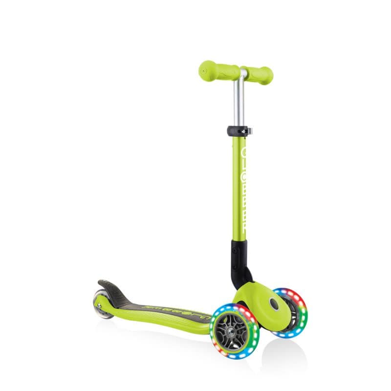 Hulajnoga 3-kołowa Globber Foldable Lights Lime Green Jr (kolor Zielony)