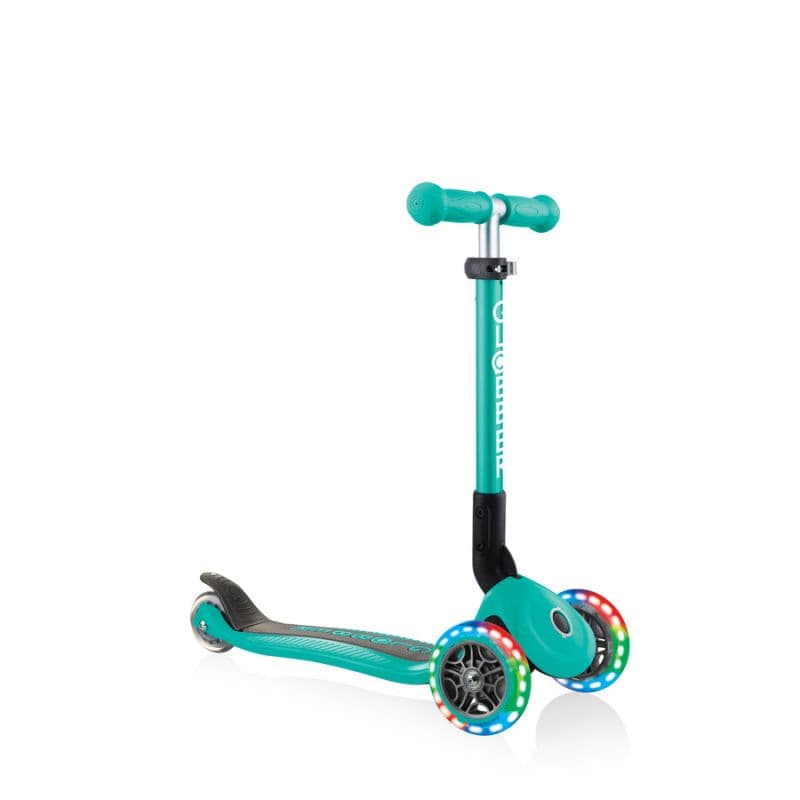 Hulajnoga 3-kołowa Globber Foldable Lights Emerald Green Jr (kolor Zielony)
