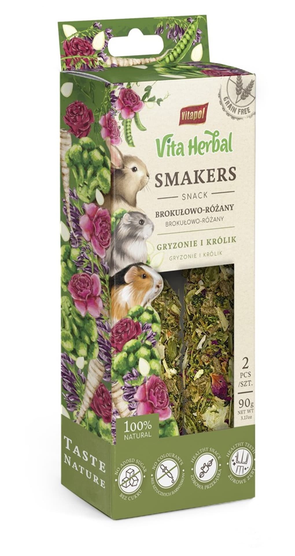 Vita Herbal Smakers brokułowo - różany dla gryzoni i królika op.2 szt