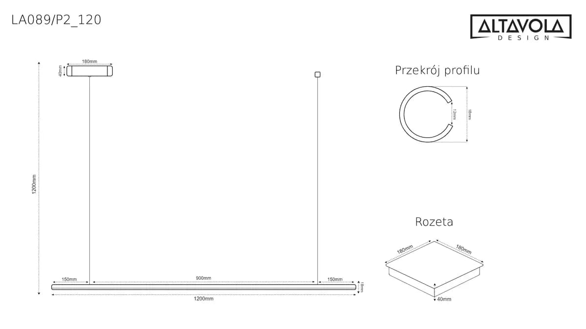 Lampa wisząca LINEA No.1B 120cm 3k biała Altavola Design (Barwa światła delikatnie ciepła, Kolor Biały, Możliwość ściemniania nie)