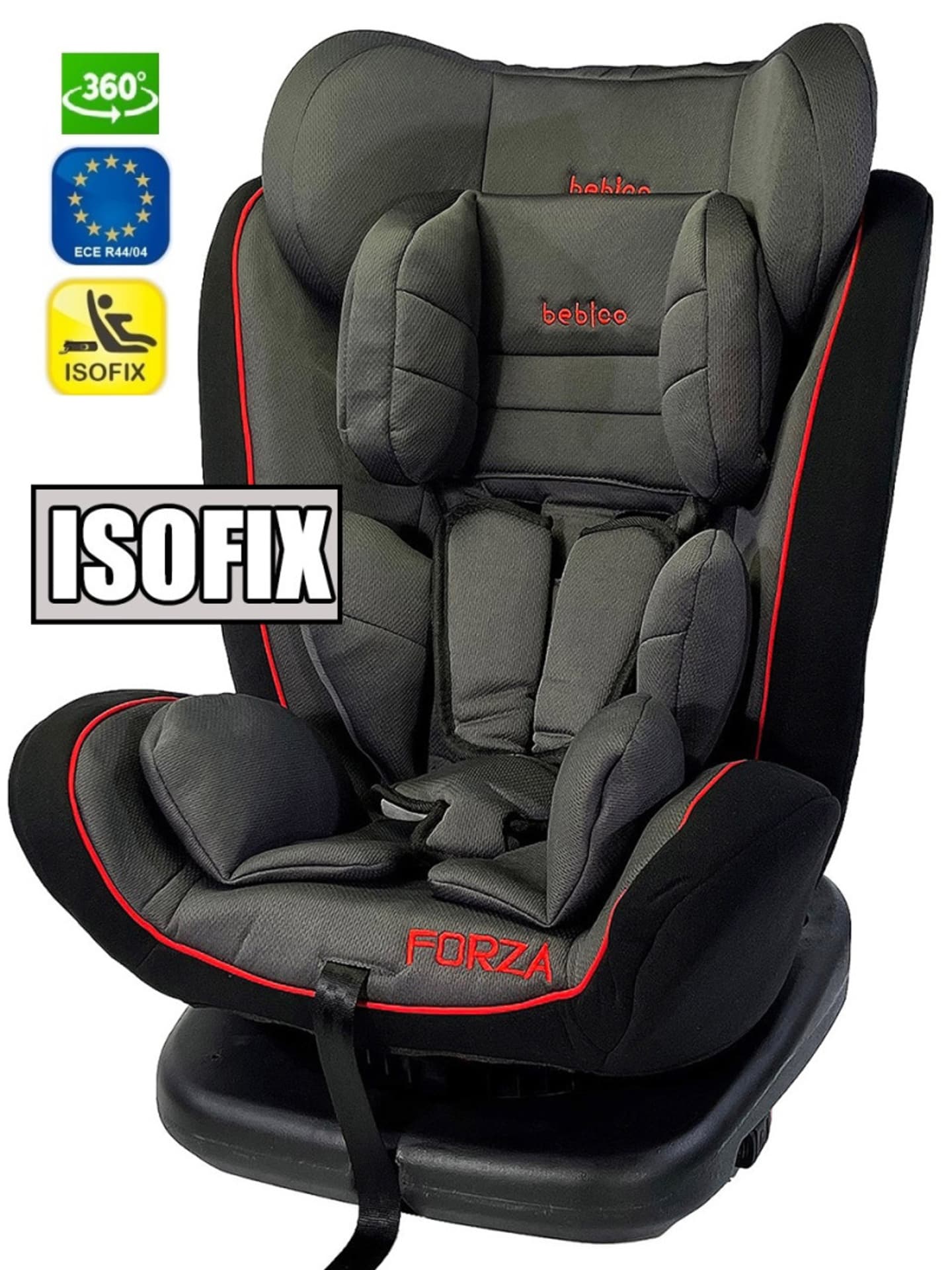 Zdjęcia - Fotelik samochodowy Bebico  ISOFIX 360 FORZA RED 0-36 kg uniwersalny 